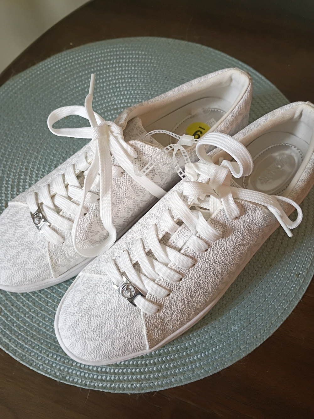 Michael Kors Women’s White Lace-Detail Casual Sneakers